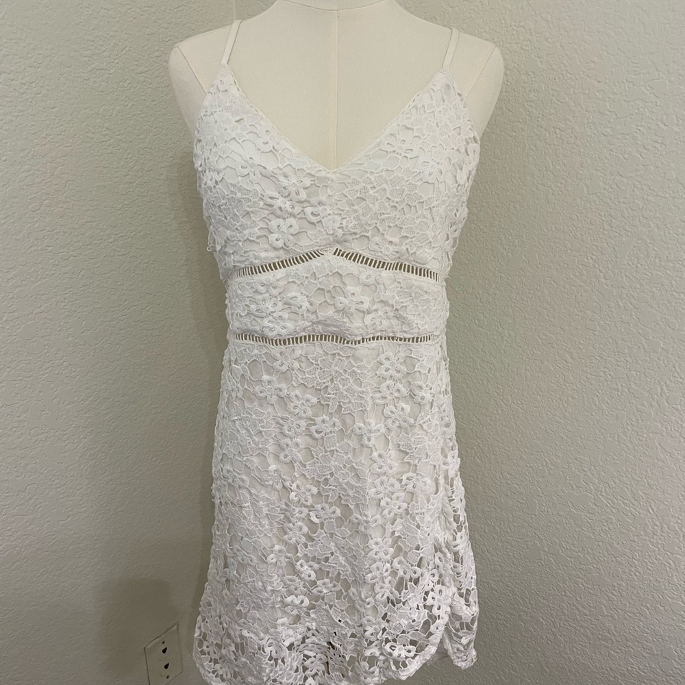 Abercrombie & Fitch White Lace Spaghetti Strap